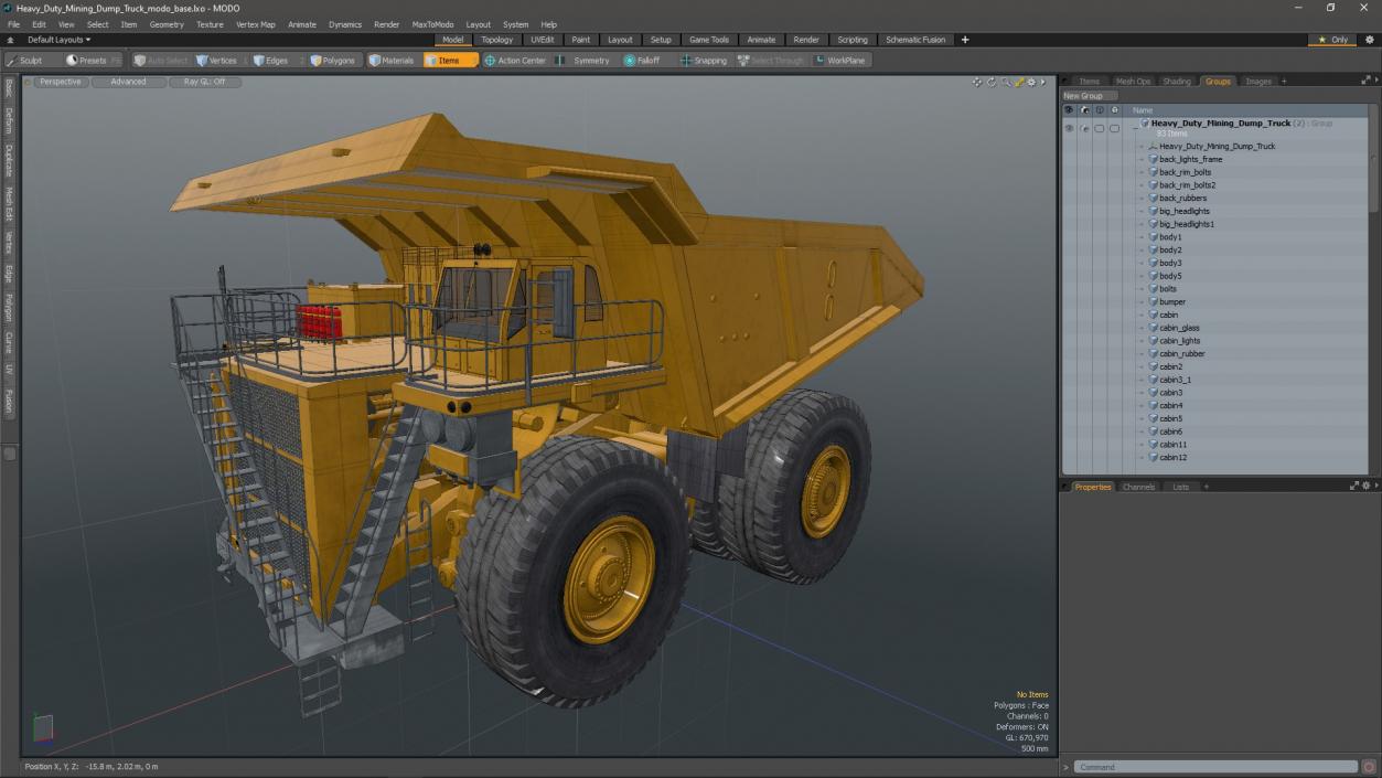 3D Heavy Duty Mining Dump Truck model