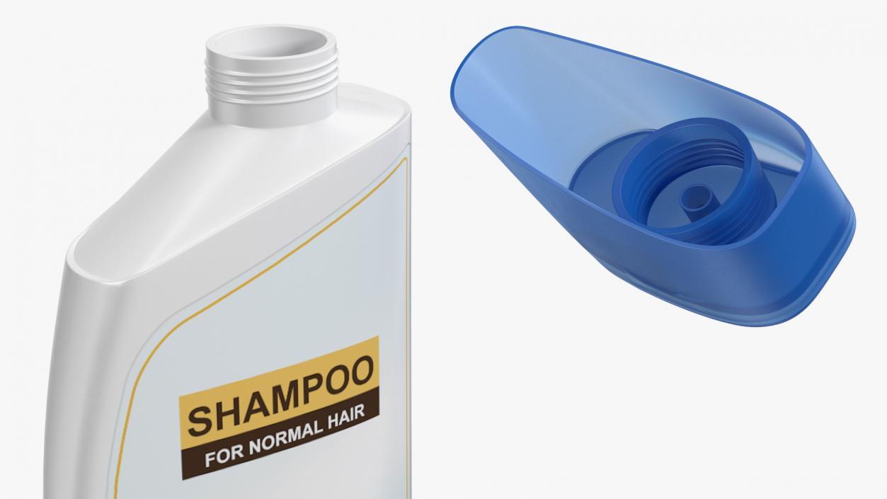 3D Shampoo Bottle Curved Shape 400ml model