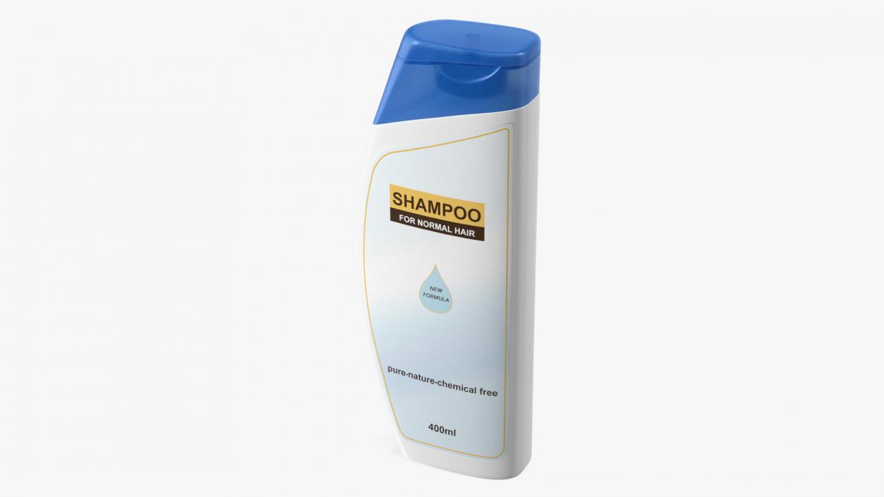 3D Shampoo Bottle Curved Shape 400ml model