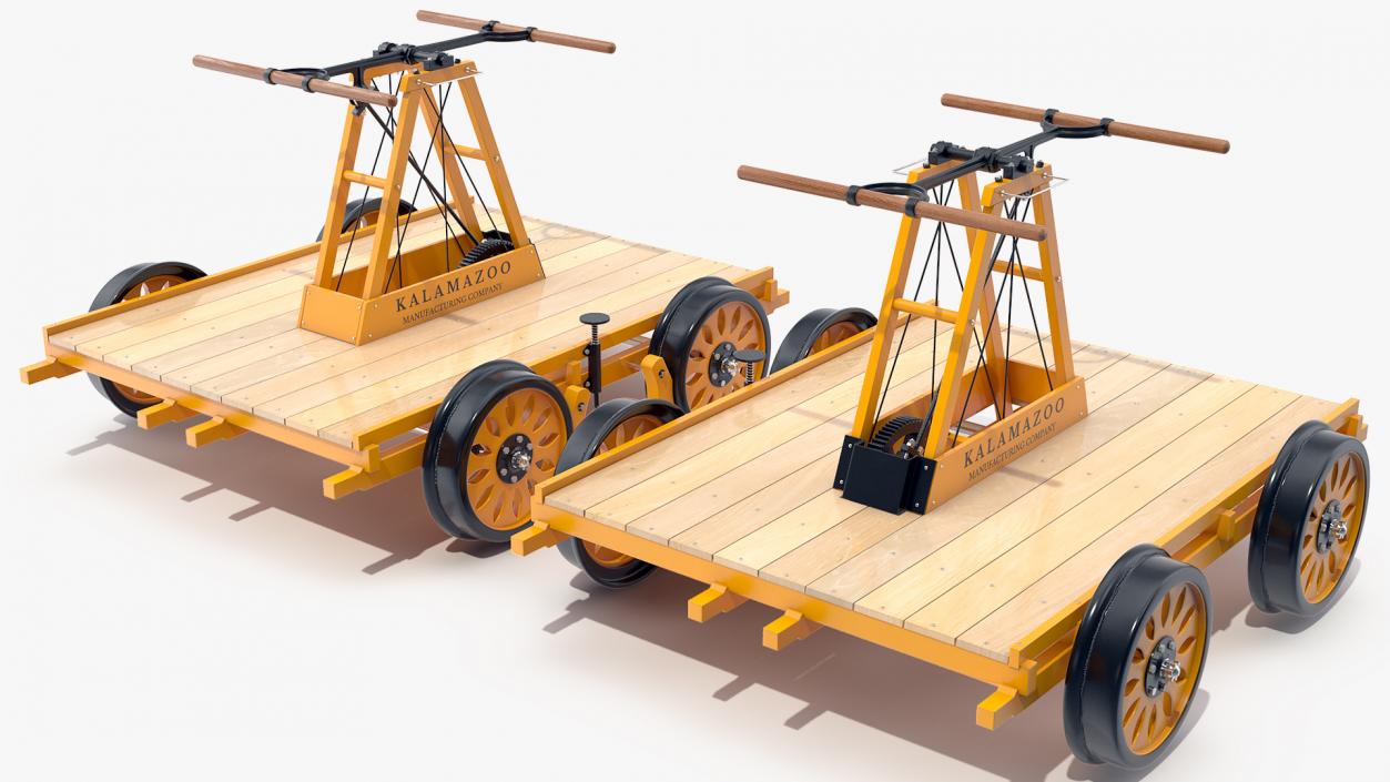 Kalamazoo Railway Handcar Rigged 3D