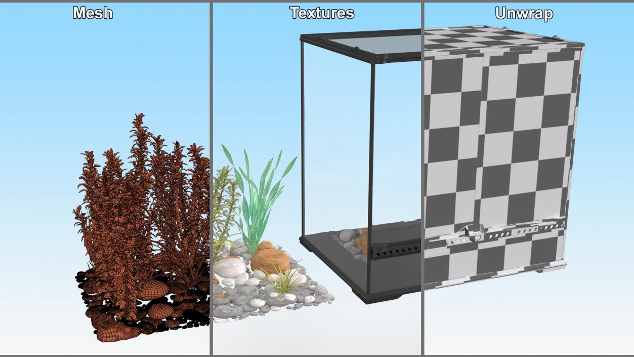 Big Terrarium with Tropic Plants 3D