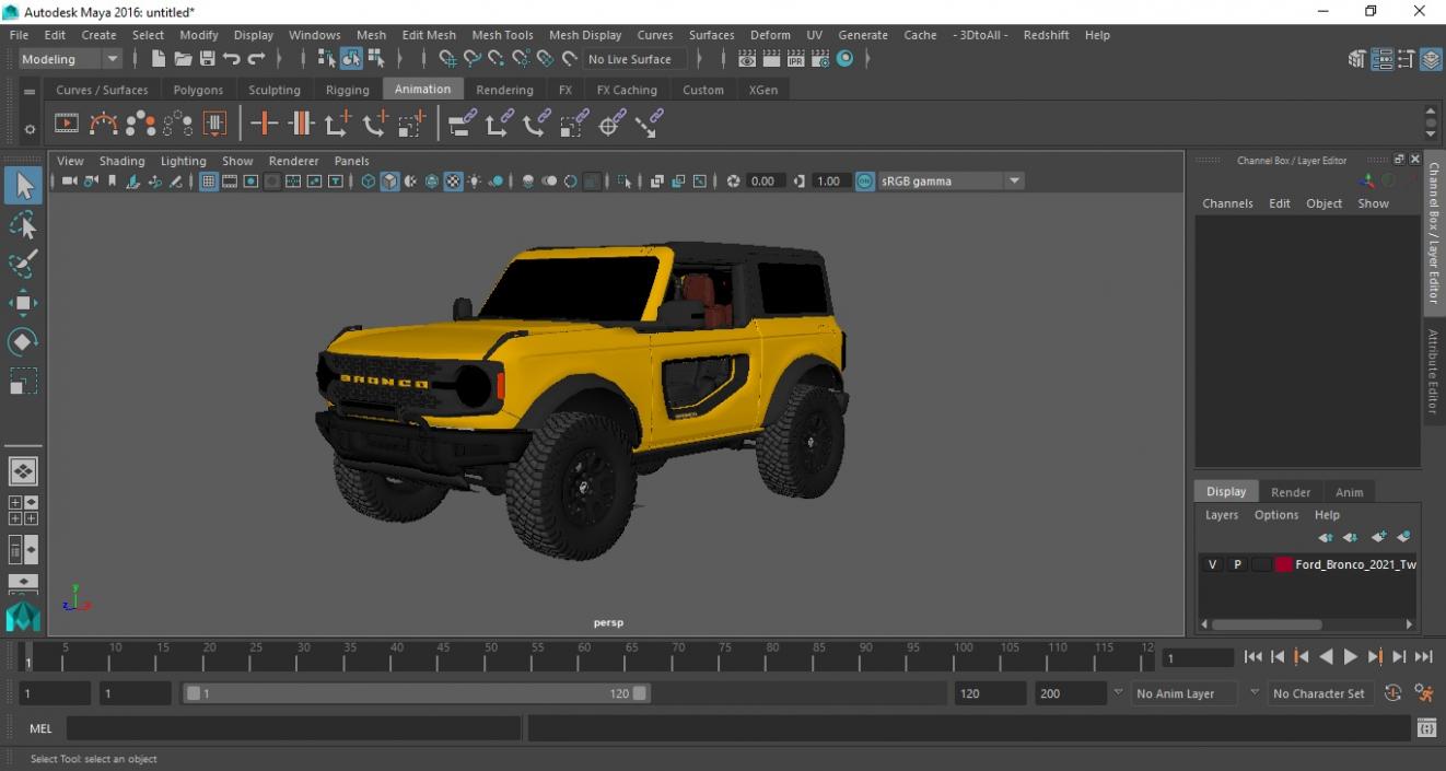 Ford Bronco 2021 Two Door 4X4 Concept 3D