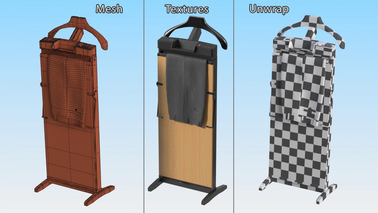 Trouser Press Light Wood Trim and Pants 3D model