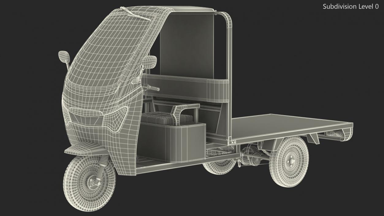 3D model Three Wheeler Cargo Rickshaw Rigged