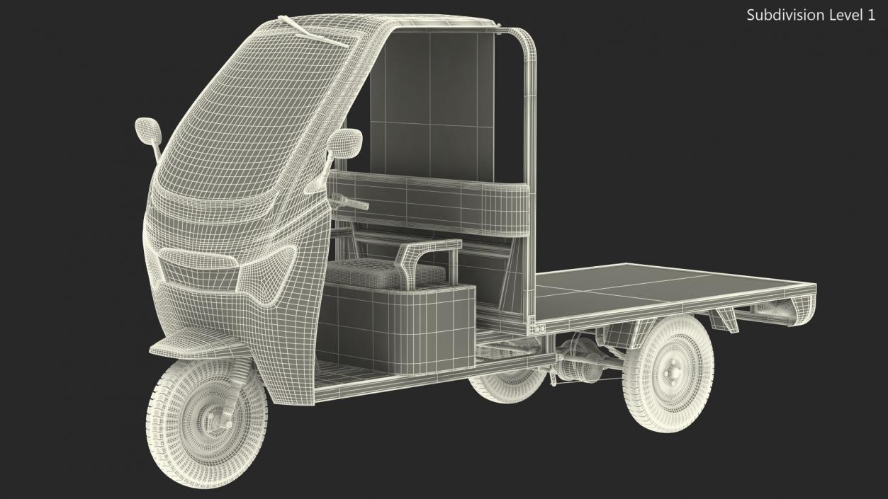 3D model Three Wheeler Cargo Rickshaw Rigged