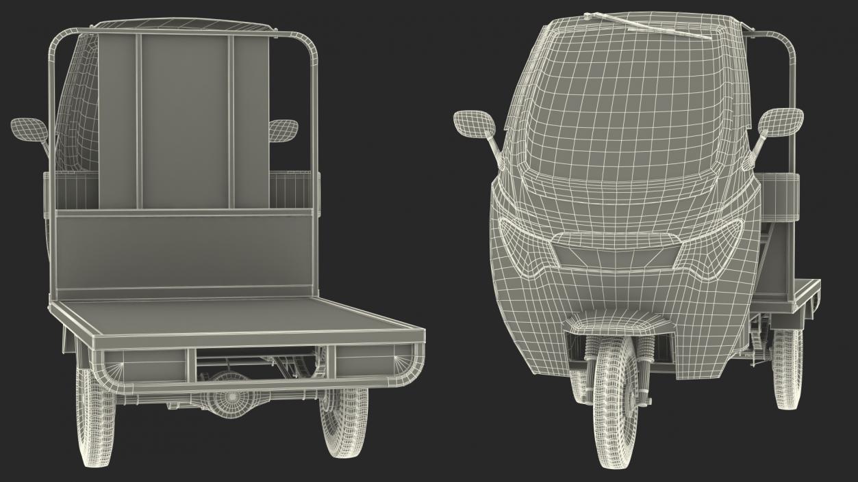 3D model Three Wheeler Cargo Rickshaw Rigged