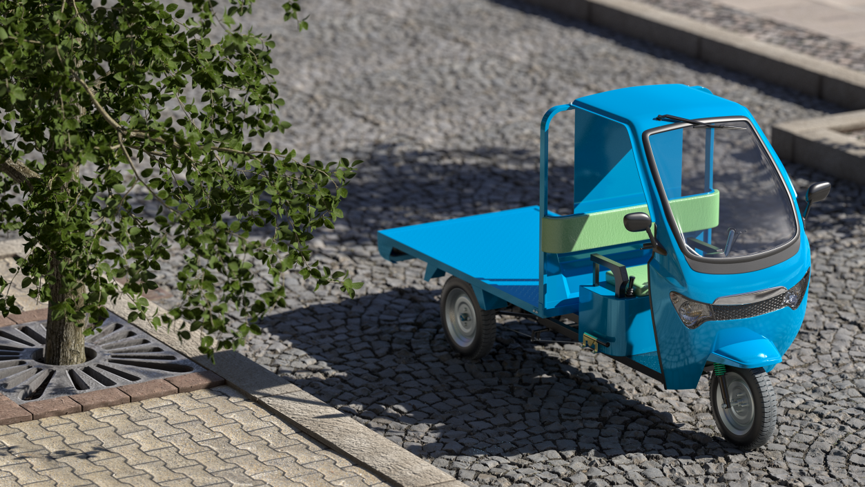 3D model Three Wheeler Cargo Rickshaw Rigged