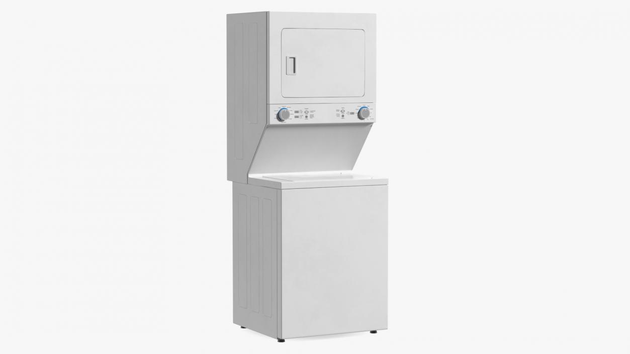 3D Stacked Washer Dryer Laundry Center White