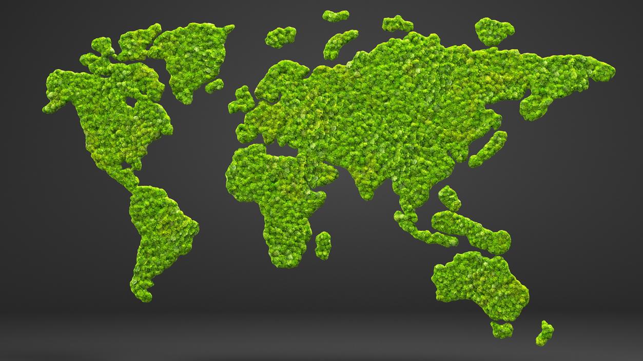 World Map Phytowall Reindeer Moss Panel 3D model