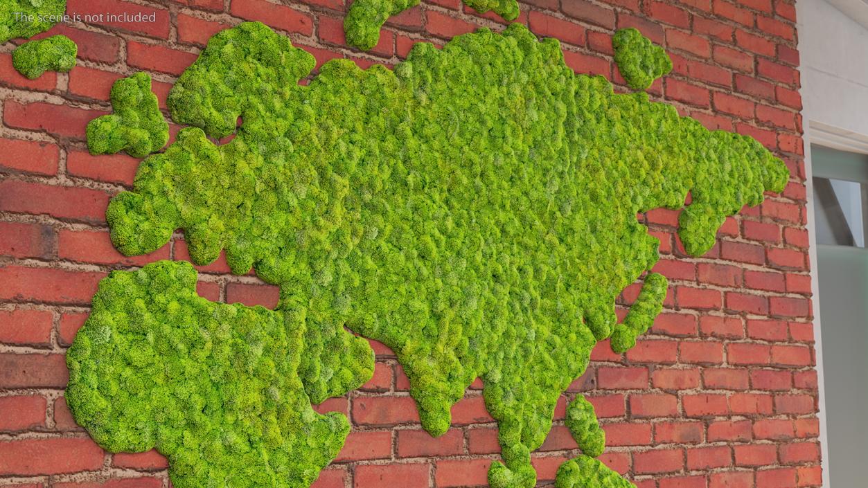 World Map Phytowall Reindeer Moss Panel 3D model