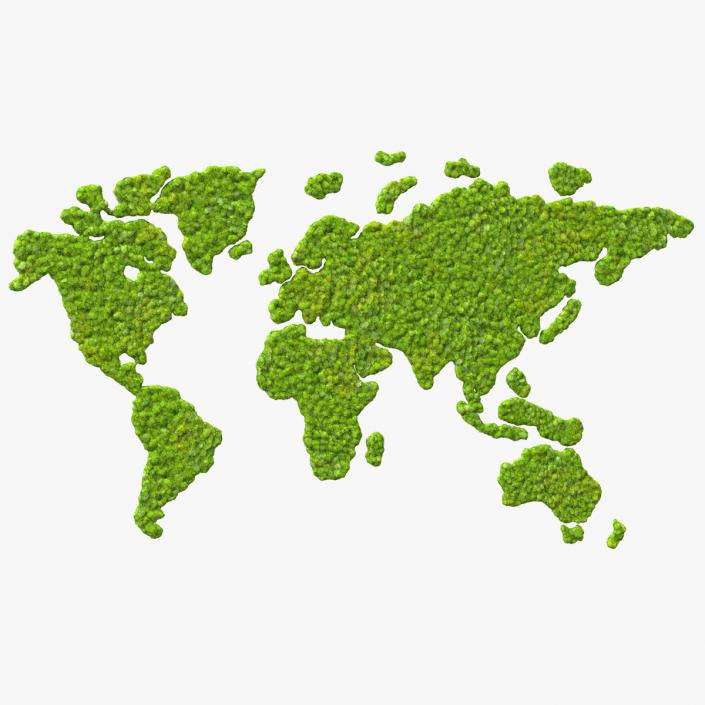 World Map Phytowall Reindeer Moss Panel 3D model