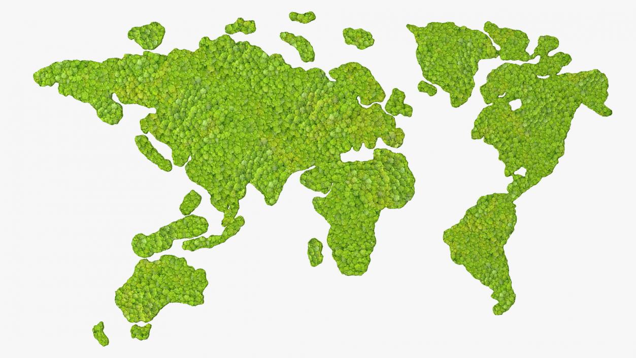 World Map Phytowall Reindeer Moss Panel 3D model