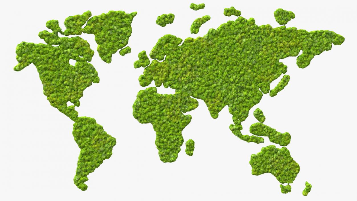 World Map Phytowall Reindeer Moss Panel 3D model