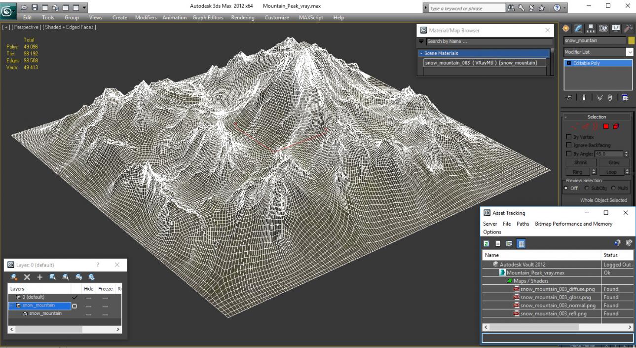 3D Mountain Peak model