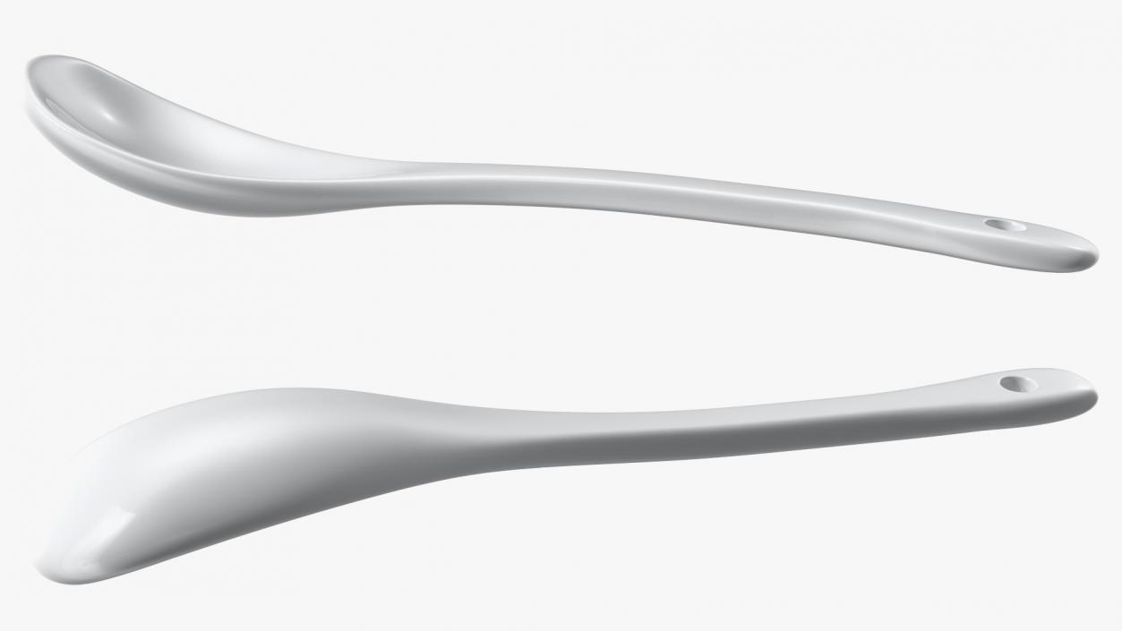 3D Spoon Porcelain White