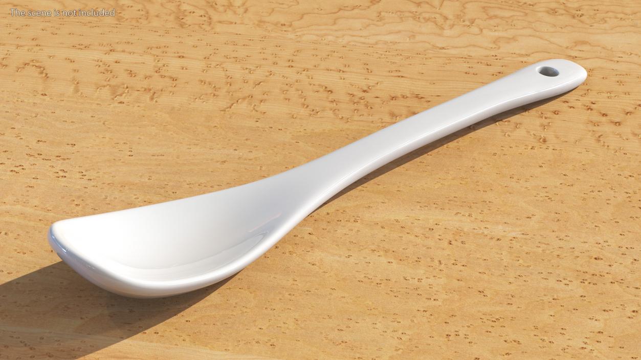 3D Spoon Porcelain White