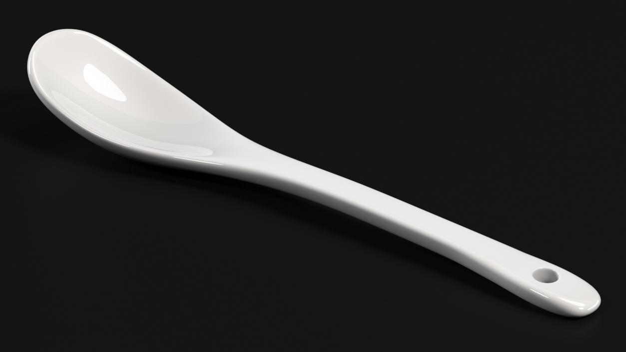 3D Spoon Porcelain White