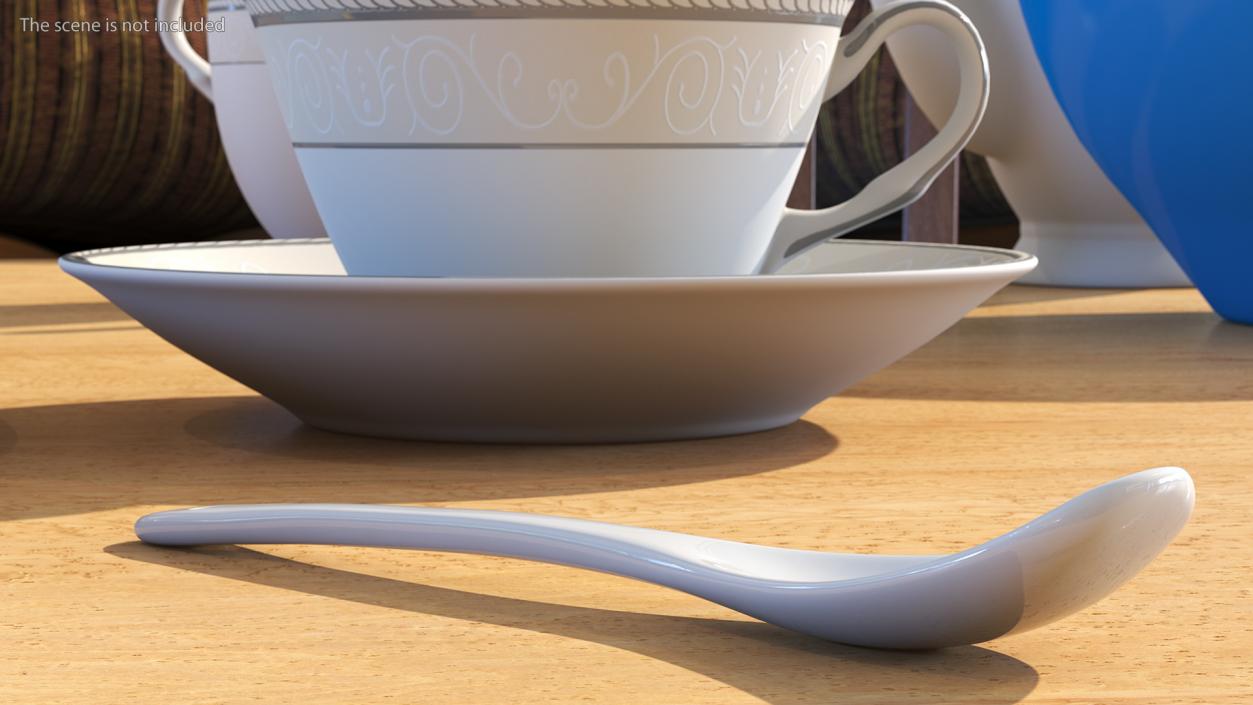 3D Spoon Porcelain White