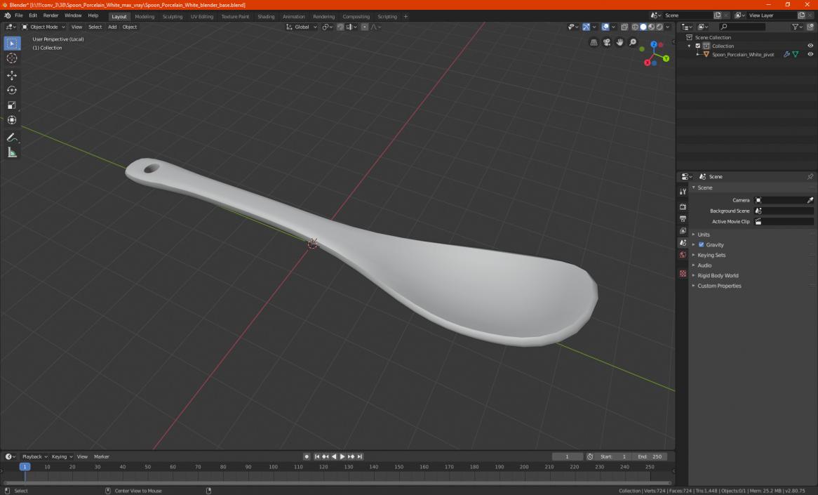 3D Spoon Porcelain White