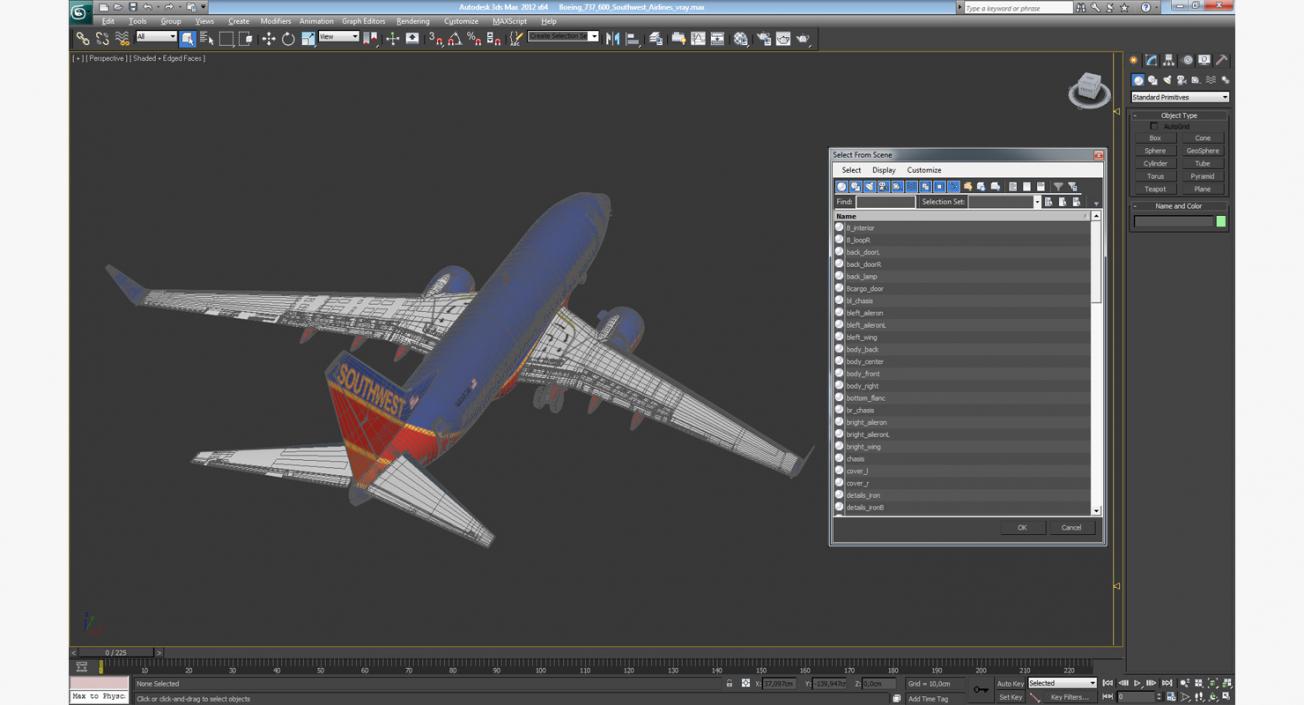 3D Boeing 737-600 Southwest Airlines model