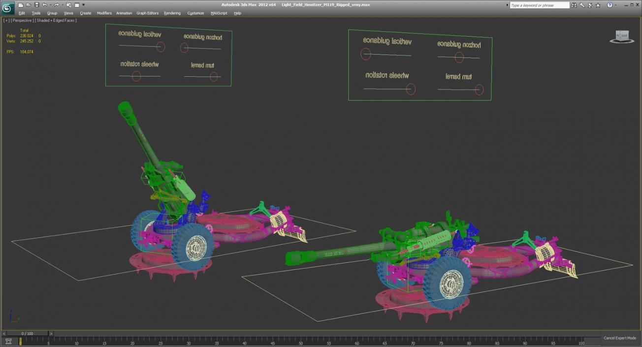 Light Field Howitzer M119 Rigged 3D