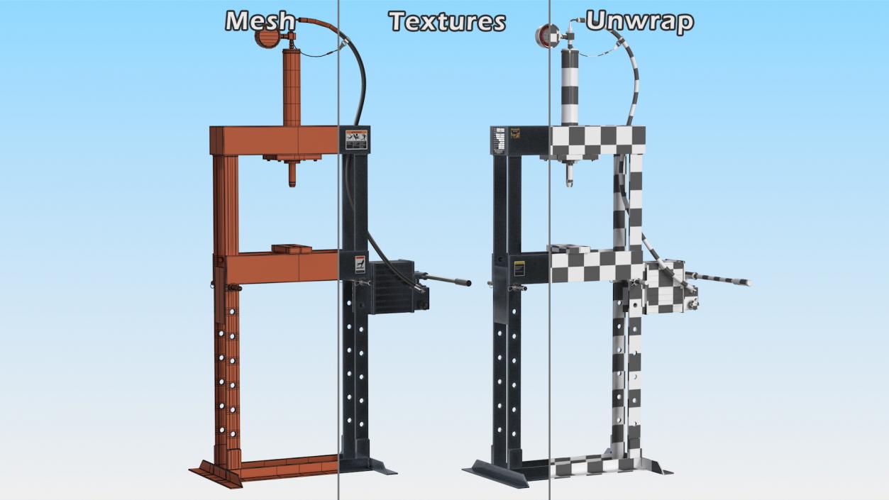 3D model Manual Hydraulic Bench Press Rigged