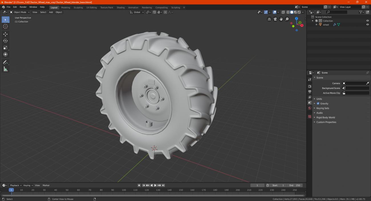 3D Tractor Wheel model