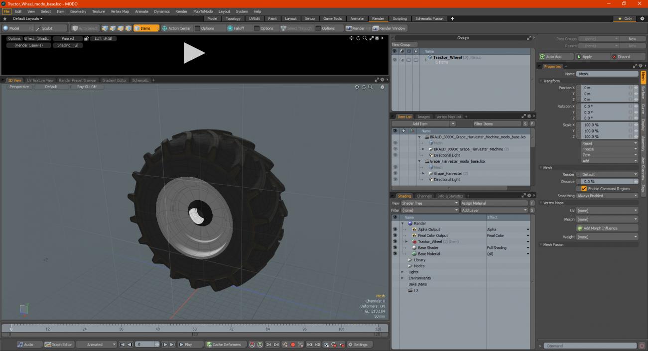 3D Tractor Wheel model