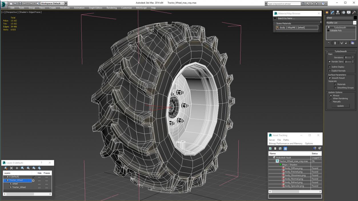 3D Tractor Wheel model