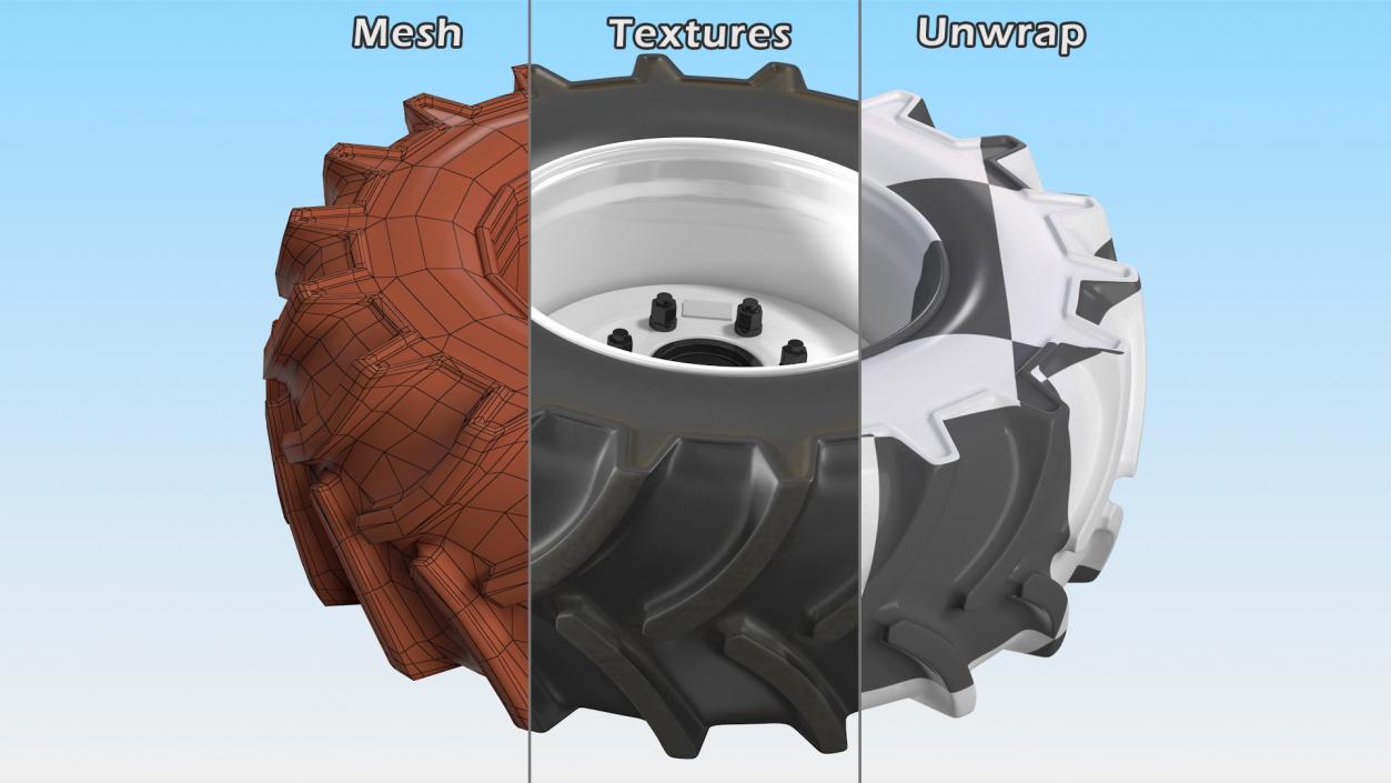 3D Tractor Wheel model