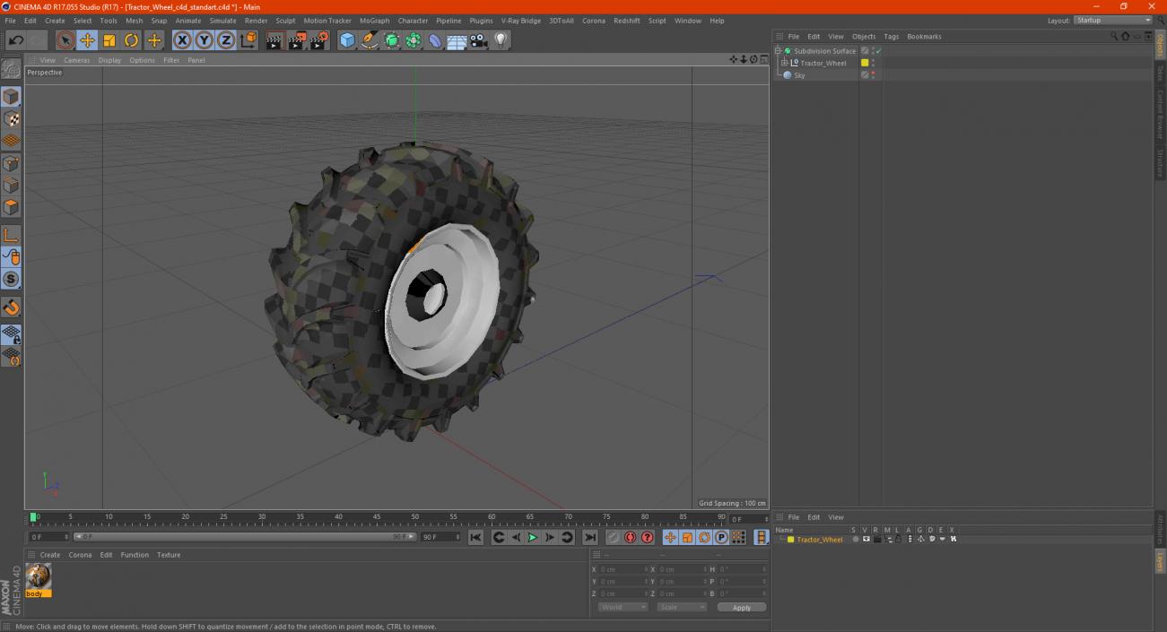 3D Tractor Wheel model