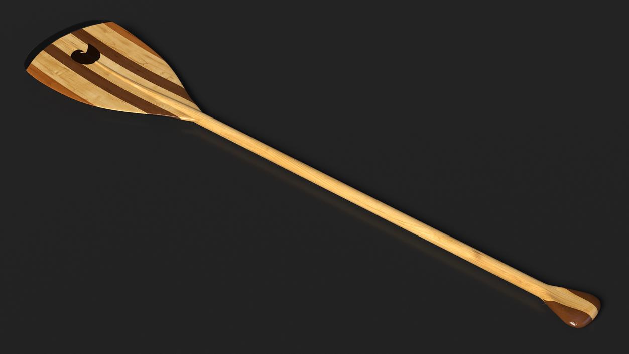 Wood Canoe Paddle 3D