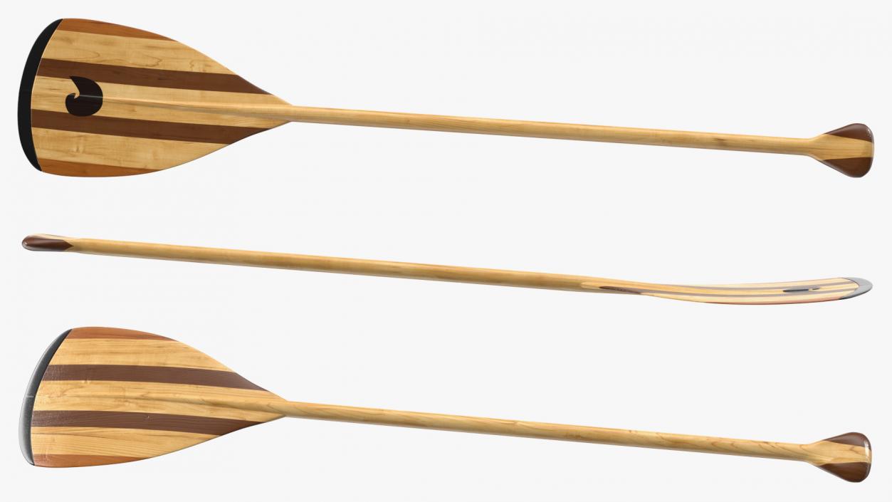 Wood Canoe Paddle 3D