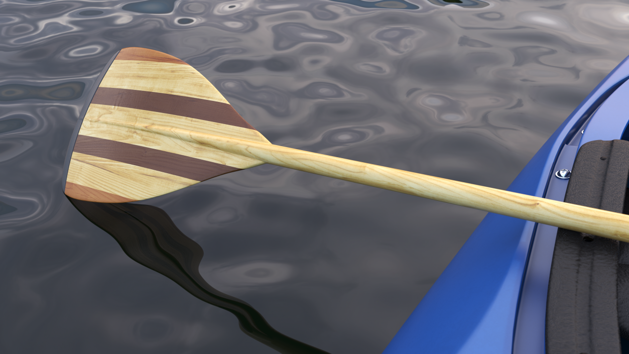 Wood Canoe Paddle 3D