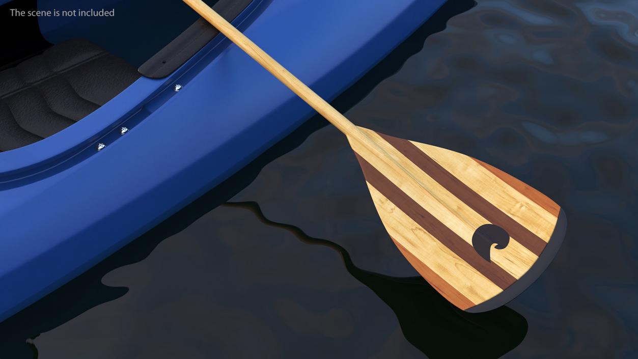 Wood Canoe Paddle 3D