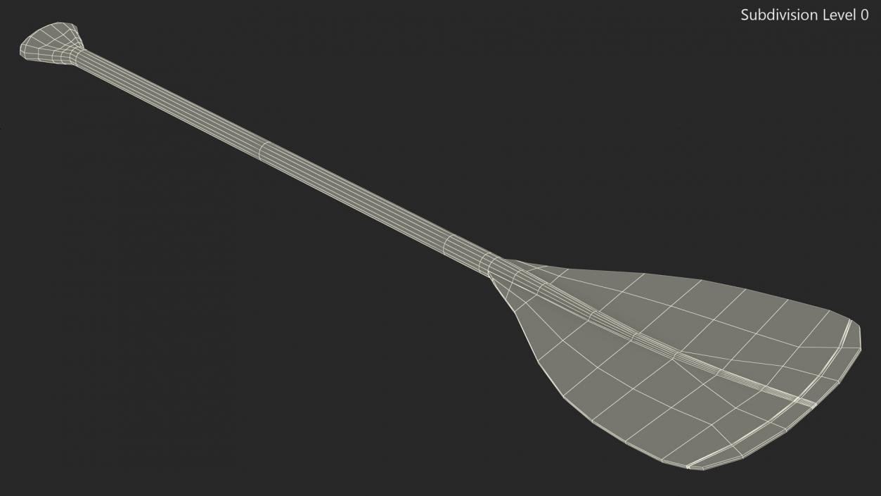 Wood Canoe Paddle 3D