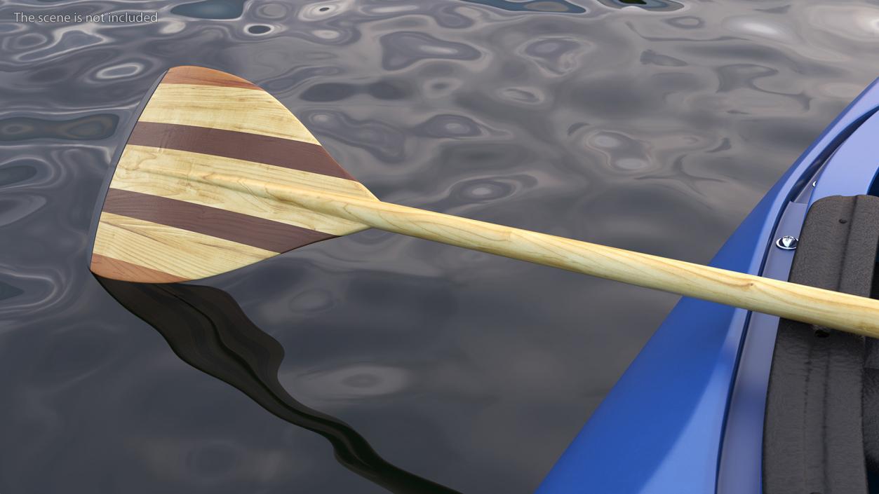 Wood Canoe Paddle 3D