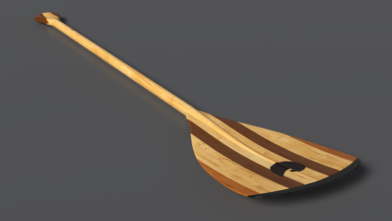 Wood Canoe Paddle 3D