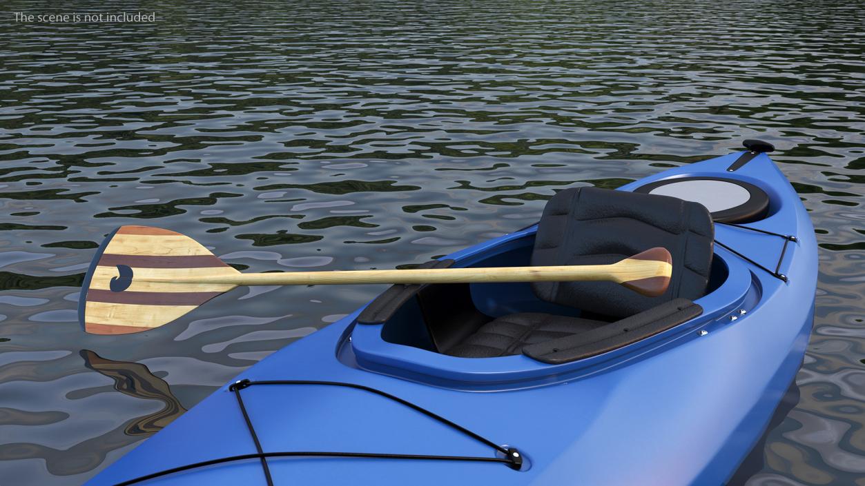 Wood Canoe Paddle 3D