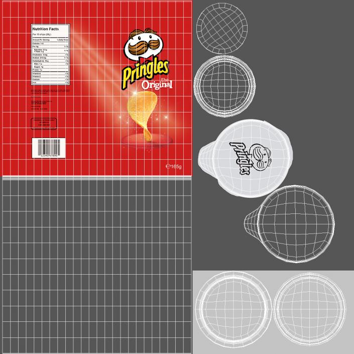 Pringles Original Potato Chips Can 3D model