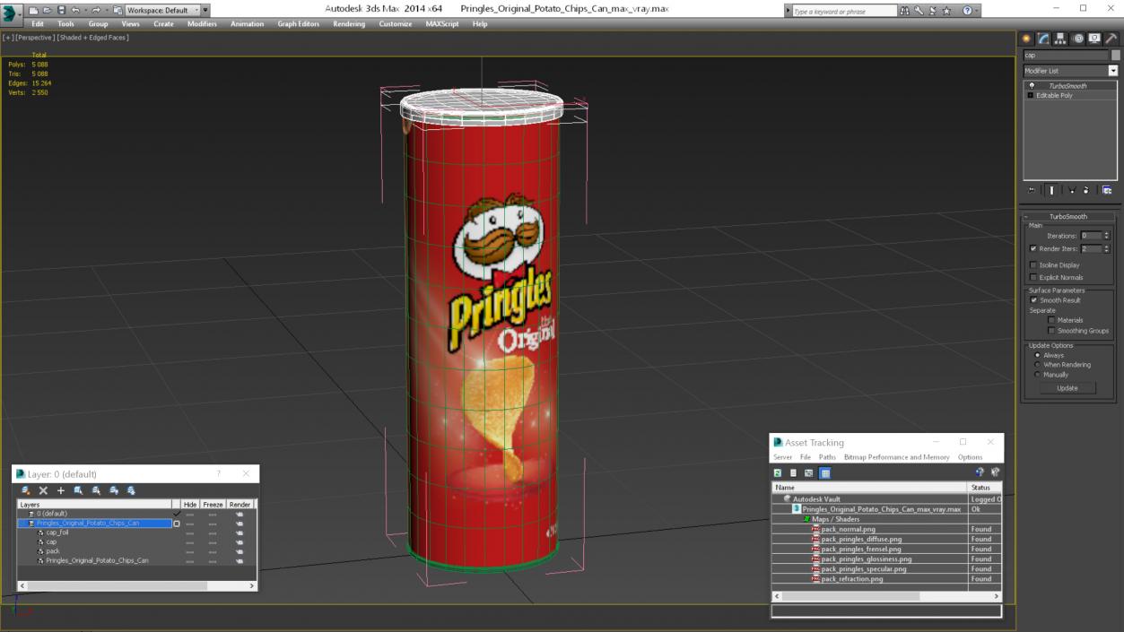 Pringles Original Potato Chips Can 3D model