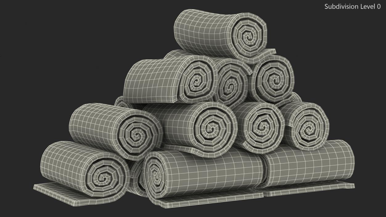 Rolled Lawn Middle Stack 3D model