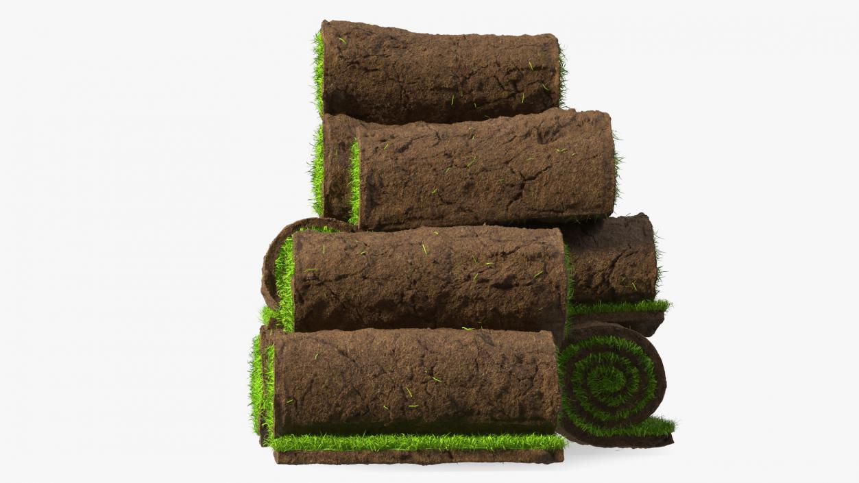 Rolled Lawn Middle Stack 3D model