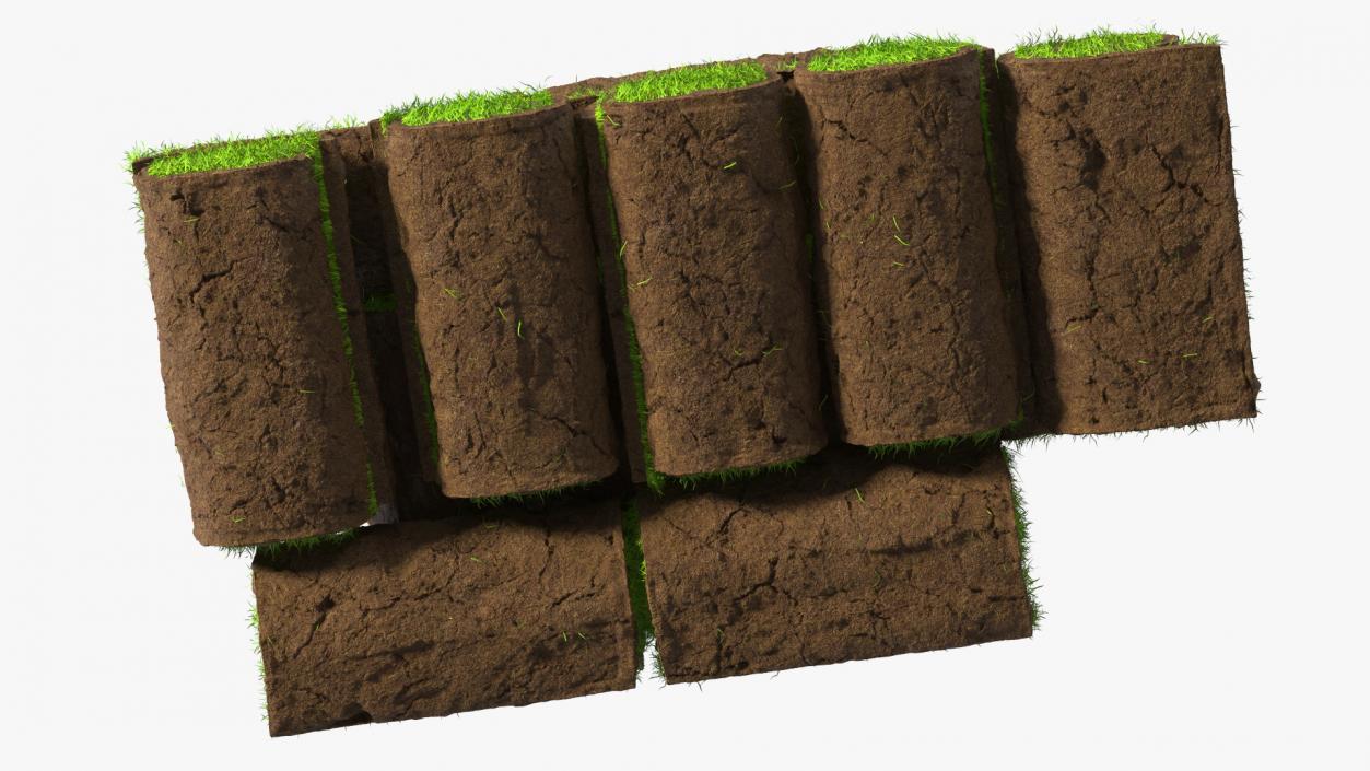 Rolled Lawn Middle Stack 3D model