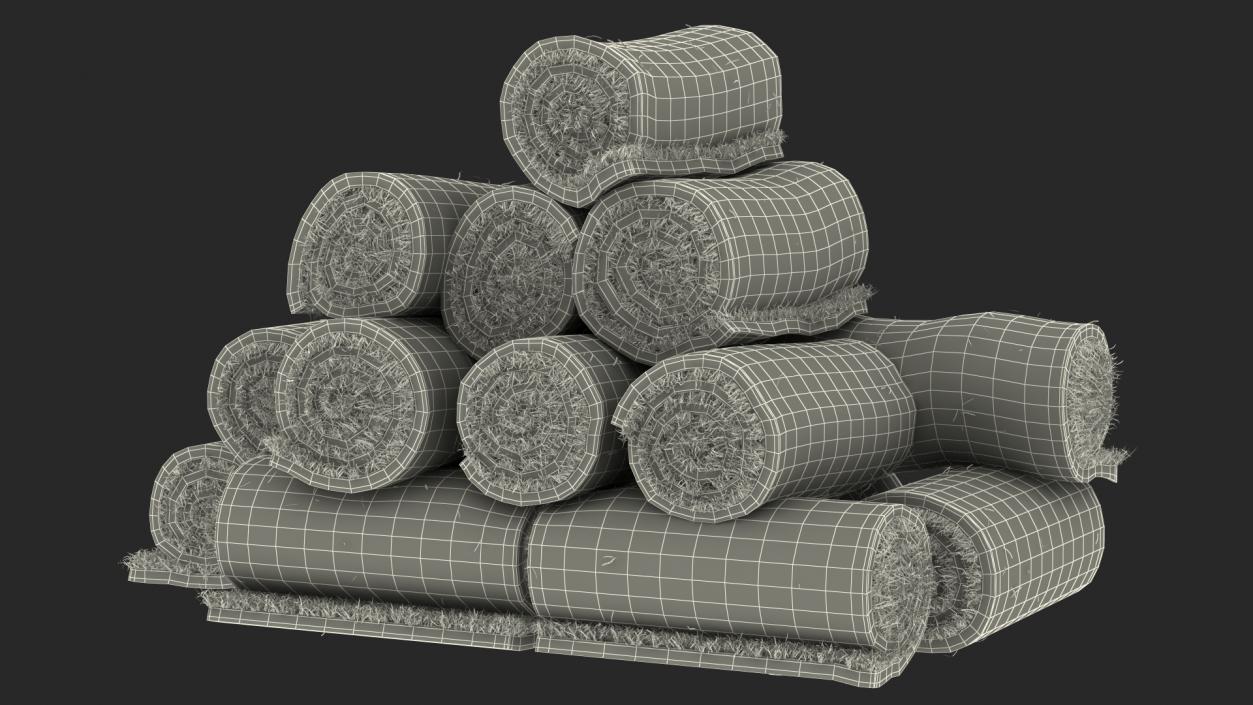 Rolled Lawn Middle Stack 3D model