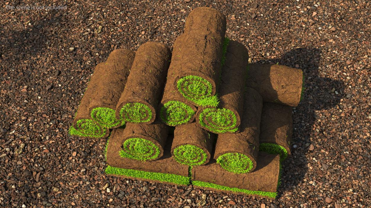 Rolled Lawn Middle Stack 3D model