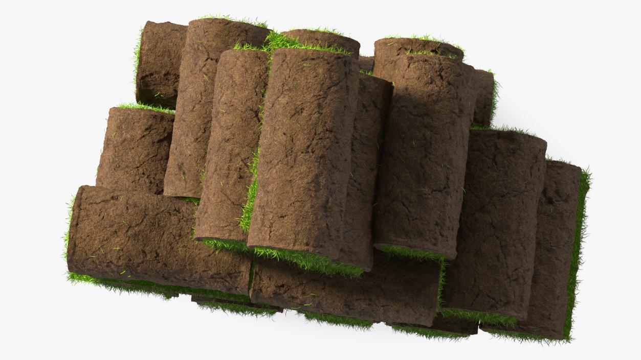 Rolled Lawn Middle Stack 3D model