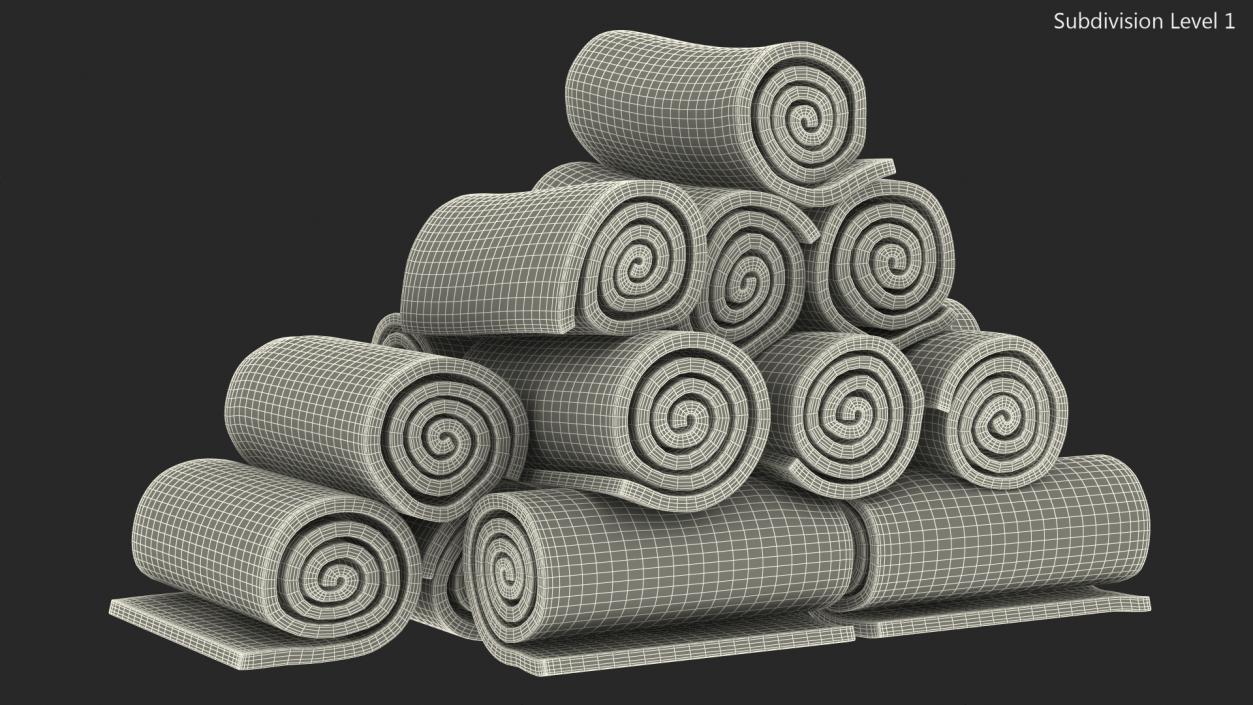 Rolled Lawn Middle Stack 3D model