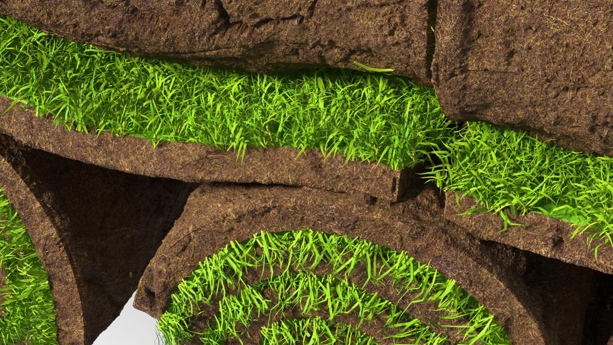 Rolled Lawn Middle Stack 3D model