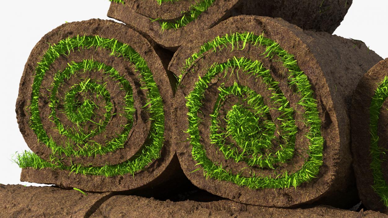 Rolled Lawn Middle Stack 3D model